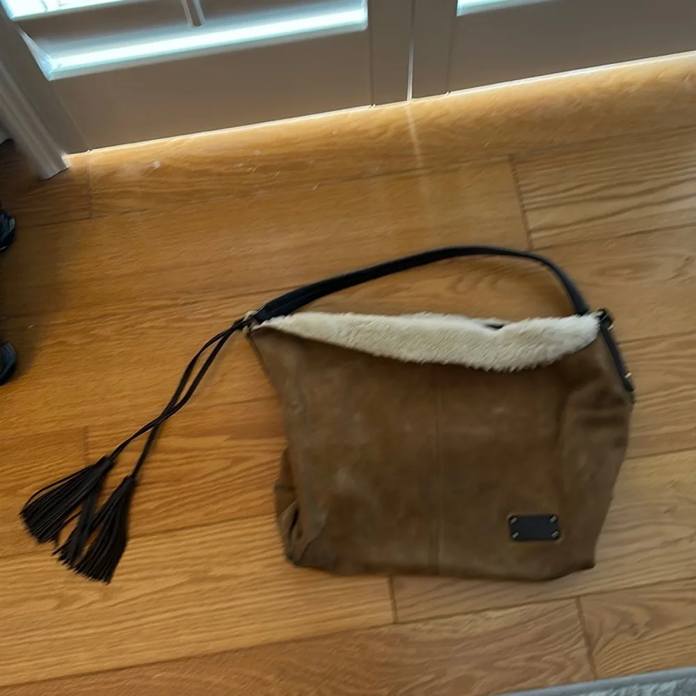 Ugg sheepskin sack purse in tan